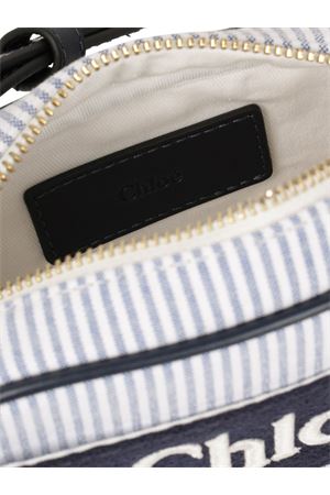 Borsa a spalla in cotone blu navy CHLOÉ KIDS | C20428859